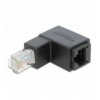 Adattatore RJ45 Maschio Femmina Cat.6 UTP Angolato verso il basso a 90° Nero IWP-MD C6U-RJ45D