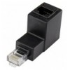 Adattatore RJ45 Maschio Femmina Cat.6 UTP Angolato verso il basso a 90° Nero