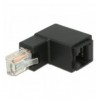 Adattatore RJ45 Maschio Femmina Cat.6 UTP Angolato verso l'alto a 90° Nero IWP-MD C6U-RJ45U