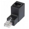 Adattatore RJ45 Maschio Femmina Cat.6 UTP Angolato verso l'alto a 90° Nero