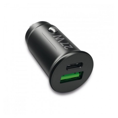 Caricatore da Auto USB A e USB-C™ 27 Watt PD Power Delivery Fast Charge 3 3A Nero ICFT-261527