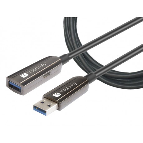 Cavo Ottico Attivo USB 3.0 SuperSpeed AOC USB A M/F 50m Nero ICOC U3AMF-HY-050