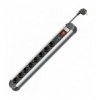 Multipresa in Alluminio 8 Posti Schuko con Interruttore e Led IUPS-PCP-AL8