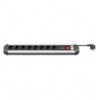 Multipresa in Alluminio 8 Posti Schuko con Interruttore e Led IUPS-PCP-AL8