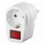 Adattatore con Presa Schuko CEE 7/4 con Interruttore Bianco