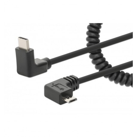 Cavo di Ricarica USB-C™ a Micro-USB 1m Spiralato Nero ICOC-USB-CHCM-SP