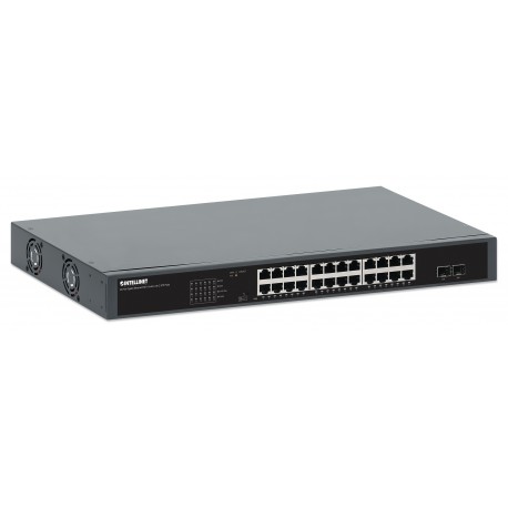 Gigabit Ethernet Switch 24-Porte PoE+ con 2 porte SFP I-SWHUB 24GP2P