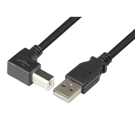 Cavo USB 2.0 A maschio/B maschio angolato 3 m ICOC U-AB-30-ANG