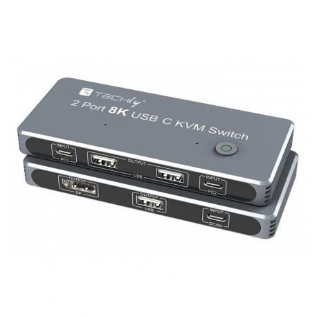 Switch KVM USB-C™ 8K DisplayPort 1.4 2xUSB-C™ 3xUSB 2.0 IDATA KVM-DPC8K