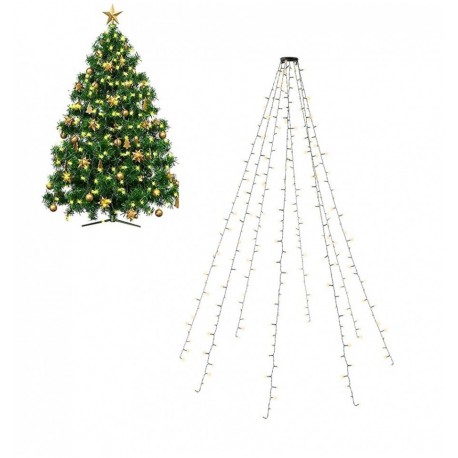 Catena Luminosa 280 Luci LED IP44 Bianco Caldo per Albero con Anello I-LED-TREE280