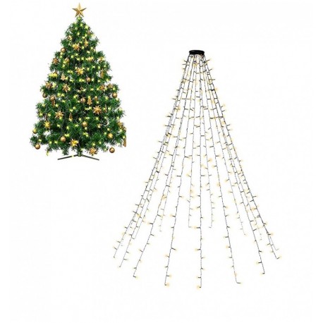 Catena Luminosa 400 Luci LED IP44 Bianco Caldo per Albero con Anello I-LED-TREE400