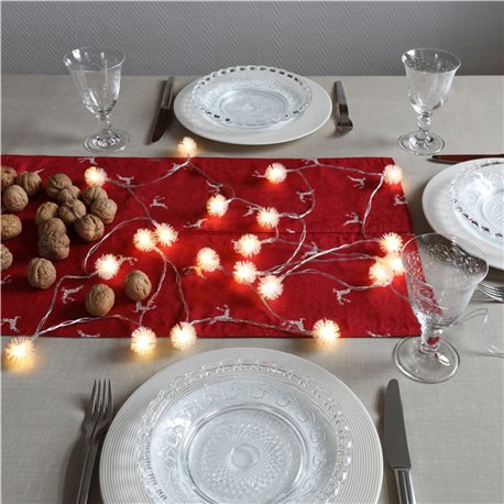 Stringa 20 LED Palle di Neve IP20 Bianco Caldo a Batteria con Timer I-LED-CHAIN-SNOW