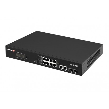 Smart Switch Web a Lungo Raggio 12 porte Gigabit PoE+ VLAN con 2 porte Gigabit RJ45 e 2 porte SFP