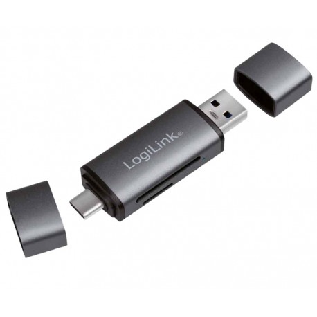 Lettore USB 3.2 Gen 1 di SD e MicroSD con Connessioni USB-C™ e USB A OTG IUSB-CARD-043