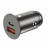 Mini Caricatore da Auto USB-A e USB-C™ Ricarica rapida 38W Metallo Nero IUSB2-CAR5-AC38W