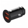 Mini Caricatore da Auto 2 Porte USB-A Ricarica veloce 36W Metallo Nero IUSB2-CAR5-AA36W