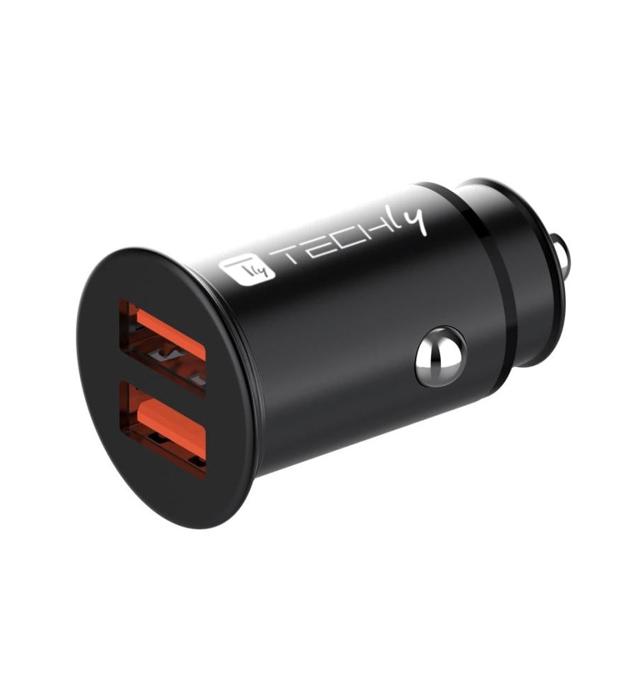 Mini Caricatore da Auto 2 Porte USB-A Ricarica veloce 36W Metallo