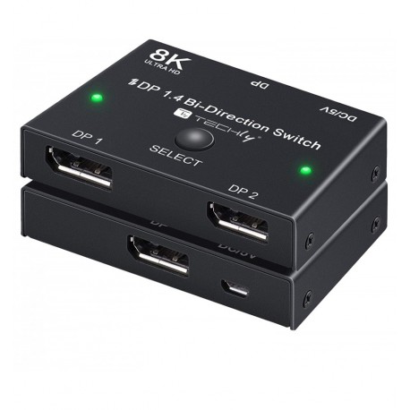 Switch Bidirezionale Convertitore Splitter DisplayPort 8K DP1.4 per Sorgenti Multiple e Display IDATA DP-2DP-8KT