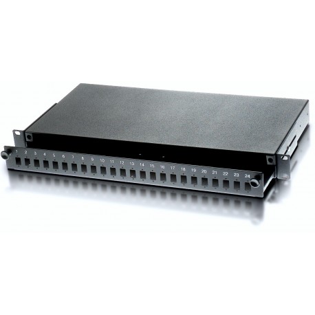 Cassetto Rack 19'' Fibra Ottica 24 porte LC Duplex/SC Simplex Nero I-CASE FO-24SCS
