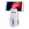 Multipresa 3 Posti e 2 Porte USB con Supporto per Smartphone e Luce Notturna IUPS-PCP-LIGHT-USB