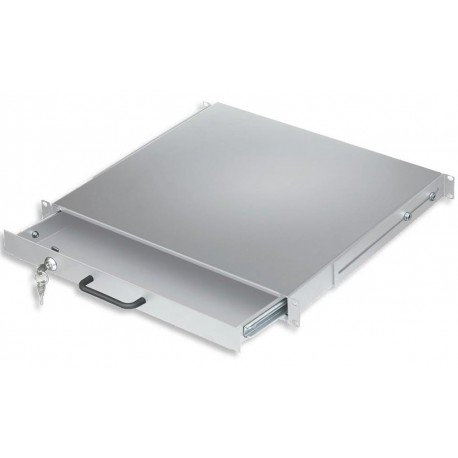 Cassetto Porta Tastiera 1U per Armadi Rack 19'' con Serratura Grigio I-CASE KEY-BG