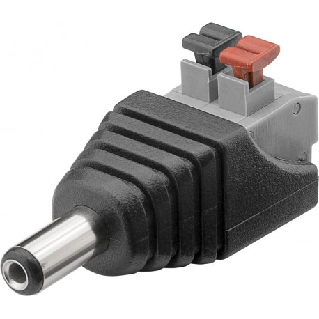 Adattatore DC 2.1x5.5mm Maschio Terminal Block 2 pin con Pulsante IADAP TB2-DC5521M