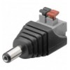 Adattatore Plug DC 2.1x5.5mm Maschio Terminal Block 2 pin con Pulsante