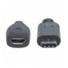 Cavo HiSpeed USB MicroB Femmina / USB-C Maschio 0,15m Nero ICOC MUSB20-CMBF02