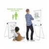 Lavagna Magnetica Bifacciale Flipchart Portatile 70x100 cm con Supporto