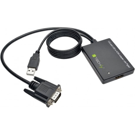 Adattatore Convertitore VGA a HDMI con Supporto Audio via USB IDATA HDMI-VGA3