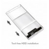 Box HDD/SSD Esterno per Disco Rigido 2.5'' USB 3.0 Trasparente con LED