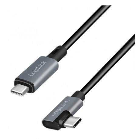 Cavo HighSpeed E-mark PD USB-C™ Maschio Angolato/USB-C™ Maschio Dritto 1m Nero ICOC MU2AC9-100W1