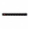 Multipresa 8 Posti da Rack 19'' con Interruttore Spina Italiana 1,5U