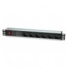 Multipresa 6 Posti Rack 19'' con Protezione e Interruttore Spina Italiana 1,5U