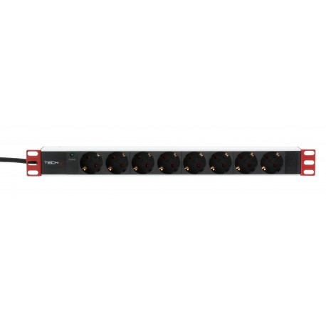 Multipresa 8 Posti da Rack 19'' Spina Schuko Angolata 1U I-CASE STRIP-81UDIT