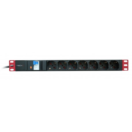 Multipresa 7 Posti da Rack 19'' con Protezione da Dispersioni Spina Italiana 1U I-CASE STRIP-71UL