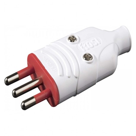 Spina Mobile in Gomma 16A 2P+T 250V Bianco IPW-RUB-SP16W