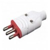 Spina Mobile in Gomma 16A 2P+T 250V Bianco IPW-RUB-SP16W