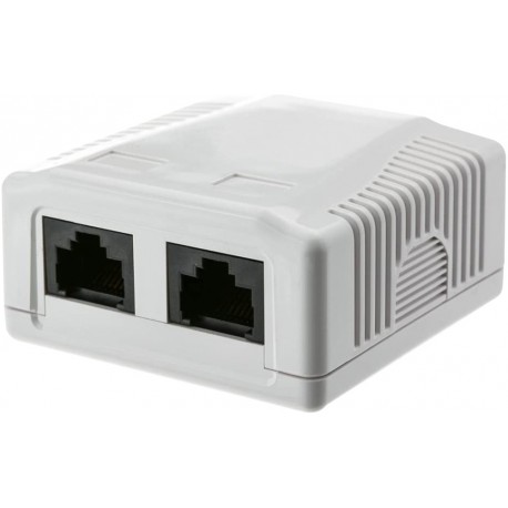 Presa a Muro con 2 Frutti RJ45 Cat.6 UTP Beige IWP-MD SC-2F6UT