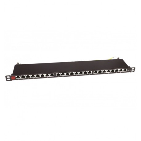 Pannello Patch STP 24 Posti RJ45 19'' 1U Cat.6A Nero I-PP 24-RS-C6ABHT
