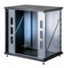 Armadio Rack 19'' a Muro 13U P 600mm Porta Vetro Nero