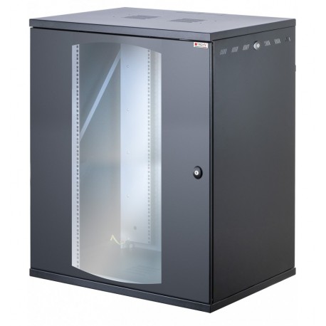 Armadio Rack 19'' a Muro 16U P 600mm Porta Vetro Nero I-CASE EW-2816BK6