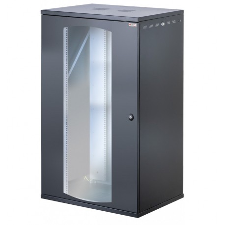 Armadio Rack 19'' a Muro 22U P 600mm Porta Vetro Nero I-CASE EW-2822BK6
