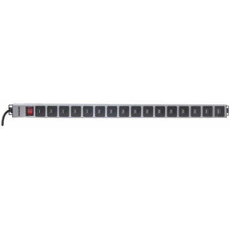 Multipresa per Rack Montaggio Verticale 16 uscite USB tipo A Spina Schuko Angolata I-CASE STRIP-U16V