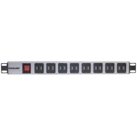 Multipresa per Rack 16 uscite USB tipo A Spina Schuko Angolata 1U I-CASE STRIP-U16F
