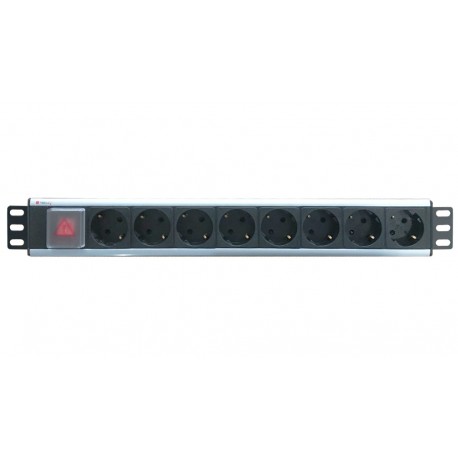 Multipresa 8 Posti da Rack 19'' con Interruttore Spina Schuko Angolata 1.5U I-CASE STRIP-18SH