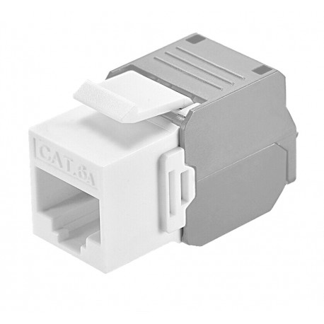 Frutto Keystone RJ45 Cat.6A UTP Tool-Free Bianco Grigio IWP-MD C6A/WWT