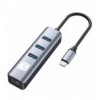 Adattatore Convertitore USB-C™ a RJ45 Gigabit con Hub 3 Porte USB 5 Gbps IDATA USB-ETGIGA3CA