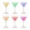 Confezione da 6 Bicchieri da Cocktail con 6 Colorazioni LED