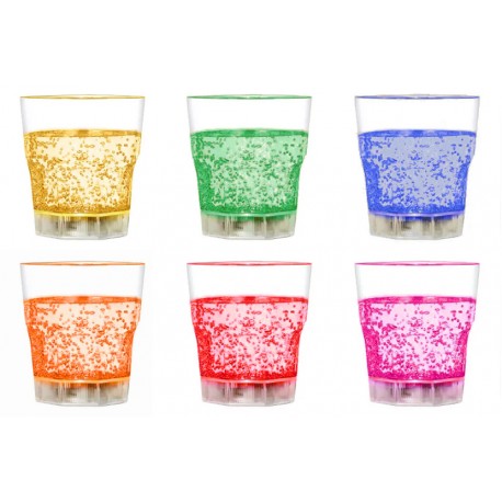 Confezione da 6 Bicchieri Tumbler 250 ml con 6 Colorazioni LED IC-GLASS03